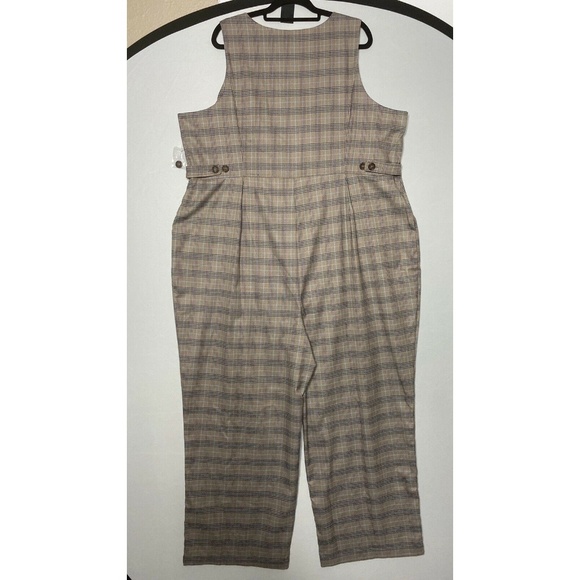 Modcloth Plaid Appeal Vest Jumpsuit Pockets sz 26 - Picture 4 of 8